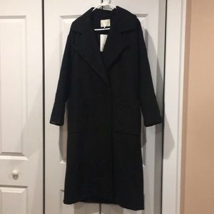 Oak + Fort oversized black wool coat